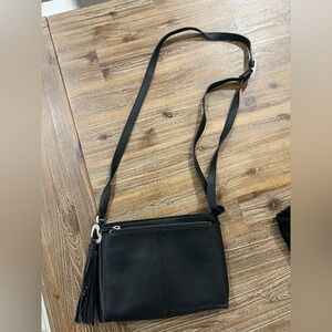 Brighton Black leather Crossbody Bag